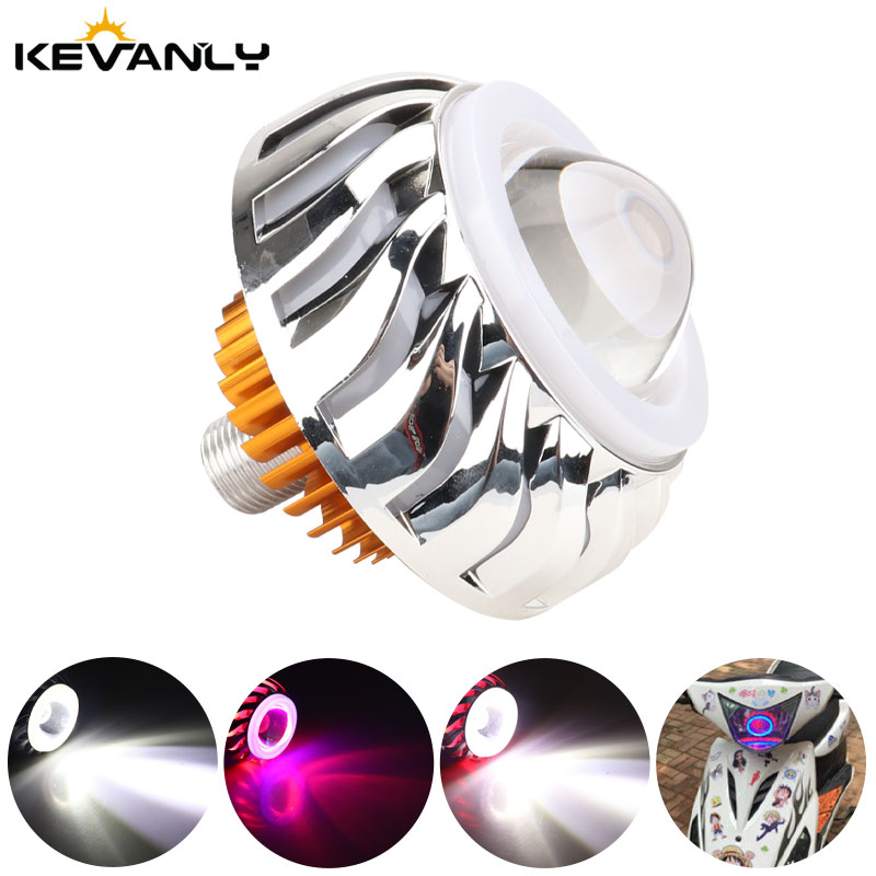 Universal Motorcycle Led Headlight Projector - 1 pz Auto Moto Faro Doppio
